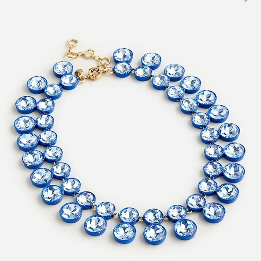 NWT J. Crew Sparkly double-drop necklace in blue